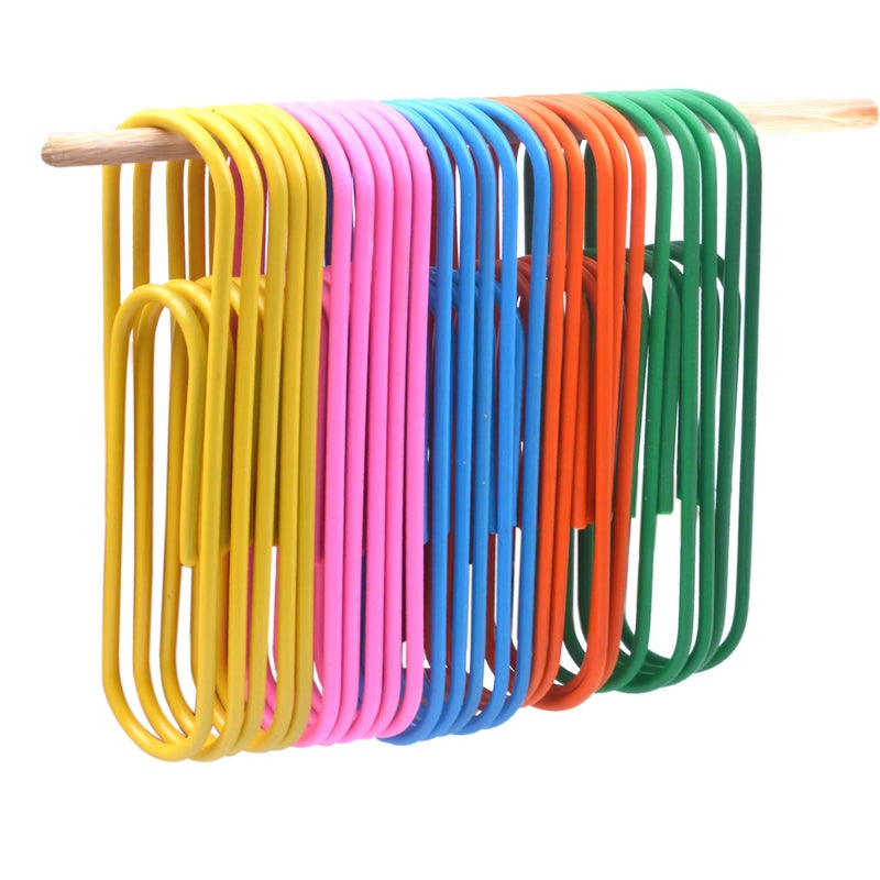 BronaGrand 4 Inch Extra Large Paper Clips Vinyl Coated, 25 Pieces Jumbo Giant Paper Clip,Mixed Colors - Image 2